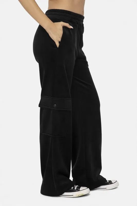 Mono B Elastic Waist Corduroy Cargo Pants for Women - Love Salve